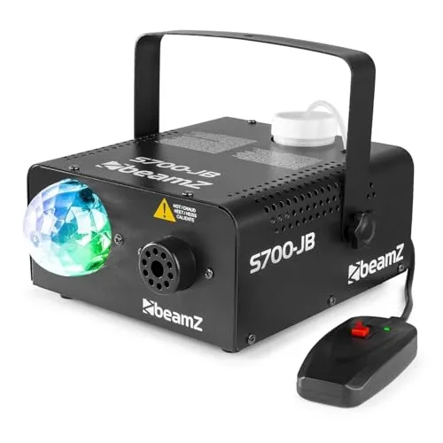 BeamZ Nebelmaschine 700W mit LED Discokugel - Licht & Bühne: 2-in-1 Mini Nebelmaschine mit RGB Jelly Ball für beeindruckende Lichteffekte, ideal für Partys und Events. Schnelle Aufheizzeit und kabelgebundene Fernbedienung für sofortige Nebelwolken.