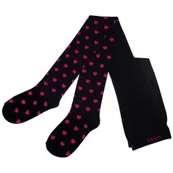 WERI SPEZIALS Strumpfhersteller GmbH Strickstrumpfhose Kinderstrumpfhosen für Mädchen >>Kleine Herze<< weiche Baumwolle rosa 122-128