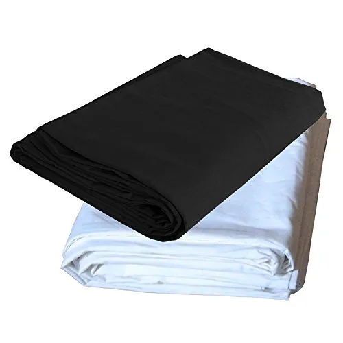 2X Fotostudio Stoff Hintergrund DynaSun W001 +W002 2,8x4m Weiss und Schwarz Dicke Baumwolle 140g/sqm