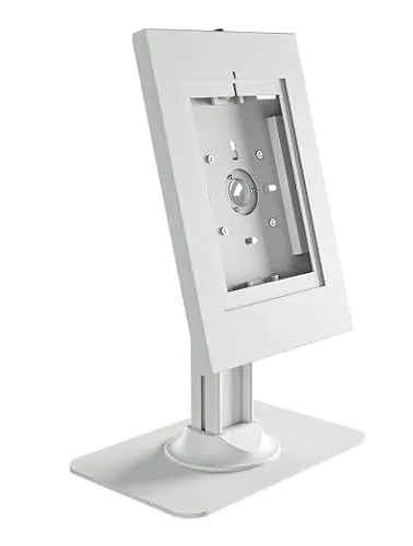 conecto Tablet Thekenhalterung mit Diebstahlschutz - Ständer für Tablets, abschließbares Stahlgehäuse für iPad und Samsung Tablets, drehbar und einfach zu installieren.