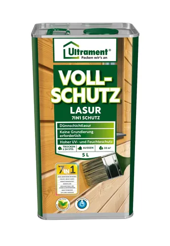 Ultrament Vollschutz-Lasur 7-in-1 5 l farblos - Lasuren, vielseitige 7-in-1 Lösung für optimalen Schutz und langlebige Schönheit von Holzoberflächen.