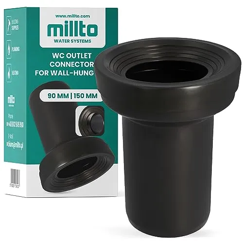 Millto™ Abflussrohr 90x150 Wand WC Verbinder Ablauf Abwasserkanalisation Toilettenabflussrohr Polypropylen Unterputz Spülkastenanschluss Rohrleitungsabfluss Kanalisation