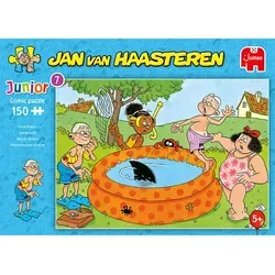 Jumbo Spiele Jan van Haasteren Junior - Streiche im Pool, 150 Teile Kinderpuzzle mit humorvollen Illustrationen, ideal für Kinder ab 5 Jahren