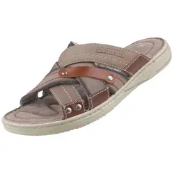 Dockers by Gerli Pantolette - Graue Sommerschuhe für den Strand - Pantoletten in Grau aus hochwertigem Nappaleder, ideal für warme Tage. Bequeme Slides zum Schlupfen mit offenem Schuhdesign für entspannten Tragekomfort.