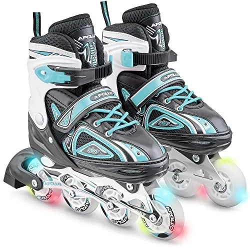 Apollo Super Blades Inline Skates - Inliner für Damen und Kinder, größenverstellbar von 31-42, mit LED-Rädern und hohem Komfort für sicheres Fahren und viel Spaß.