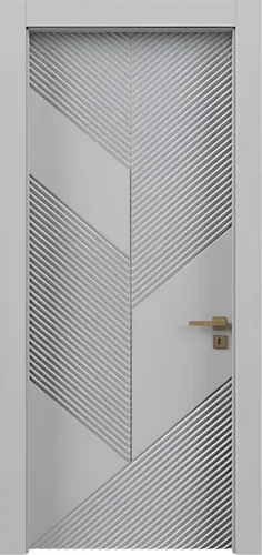 Stilvolle graue Innentür MPC-213 für moderne Wohnräume - Elegante 1-flügelige Tür aus Holz und Vinyl in Grau, ideal für verschiedene Räume. Mit PVC-Laminierung für eine langlebige Oberfläche und einfacher Montage.