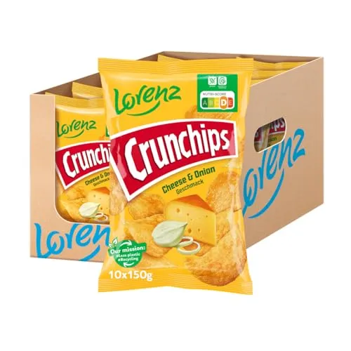 LORENZ | Crunchips Cheese & Onion | 10 x 150g | vegetarisch von Lorenz Snack World
