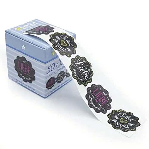 AVERY Zweckform 56859 Marmeladen Etiketten selbstklebend 50 Stück (Ø38mm, Aufkleber Marmeladenglas, Einmachen, Haushaltsetiketten ablösbar, Selbstgemacht, beschriftbar) Sticker auf Rolle, bunt