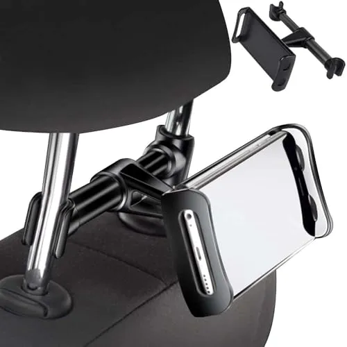 tablet halterung auto,tablet holder car，Universal tablet Halterung Auto, für iPad Air Mini 2 3 4, Pro 9.7, 10.2, 10.5, Samsung Tab, Smartphone und Tablet mit 4.3~13 Zoll – Schwarz Autotelefonhalter
