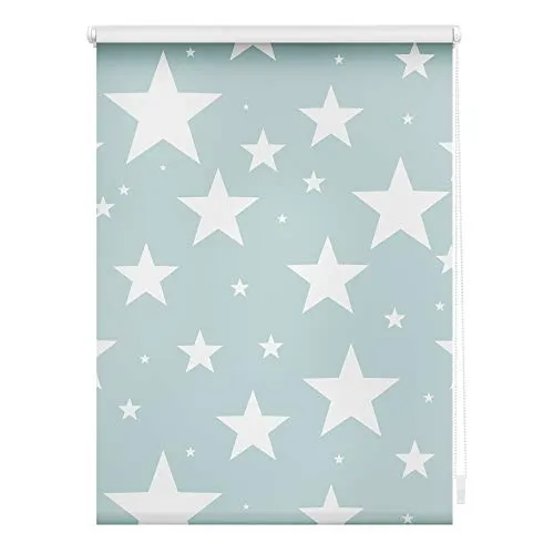 Seitenzugrollo Rollo Klemmfix Sterne, LICHTBLICK ORIGINAL - Seitenzugrollo ohne Bohren, blickdicht und kinderleicht zu montieren. Ideal für das Kinderzimmer, schafft eine gemütliche Atmosphäre und bietet Sicht- und Blendschutz.