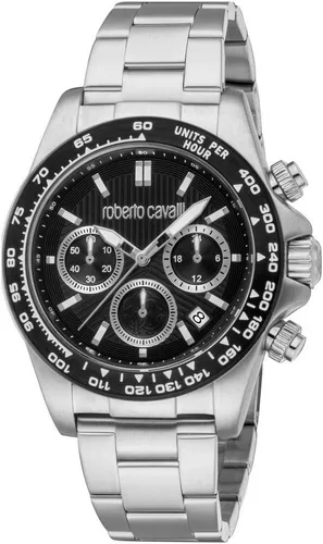 Roberto Cavalli RC5G135M0075 - Elegante Herrenuhr in Schwarz - Armbanduhren für Herren mit präzisem Quarzwerk, stilvollem Chronographen-Design und wasserdicht bis 50 m – ideal für modebewusste Männer.