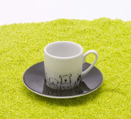 Könitz Porzellan Espresso Tasse & Untertasse Funny Dogs (Hund/Hunde) 85ml