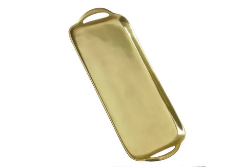 MARELIDA Dekotablett Dekotablett Dekoteller Serviertablett Kerzentablett L: 36cm gold