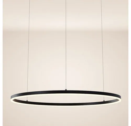 s.luce Pendelleuchte Ring 100 LED – Elegante Schwarz mit 5m Abhängung - Moderne s.luce Ring Pendelleuchte mit 100 cm Durchmesser. Bietet flexible Aufhängung und gleichmäßige Lichtverteilung für stilvolle Akzente in jedem Raum.