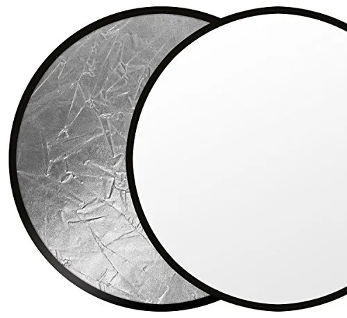 ayex Faltreflektor praktisch für Studio- und Außenaufnahmen Silber/Weiß Ø 60cm Inkl. Transportbeutel