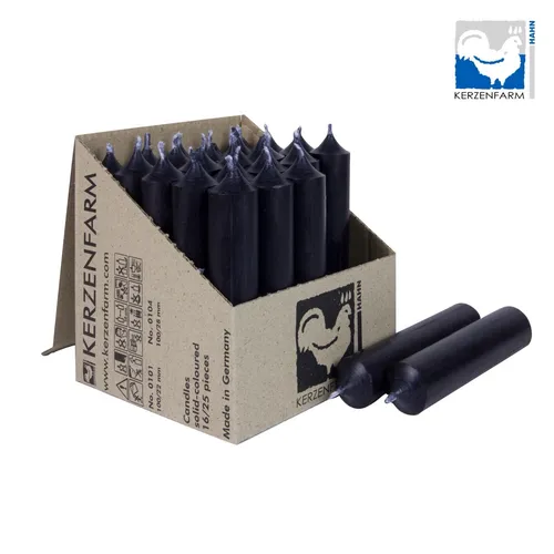 Stabkerzen 100x22mm Grau Kerzenfarm Hahn durchgefärbt RAL Handarbeit Kerzen