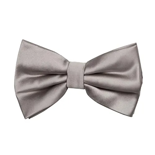 Fabio Farini - graue Herren Fliege vorgebunden & verstellbar, klassische Schleife in unifarben, Querbinder für feierliche Anlässe, Hellgrau