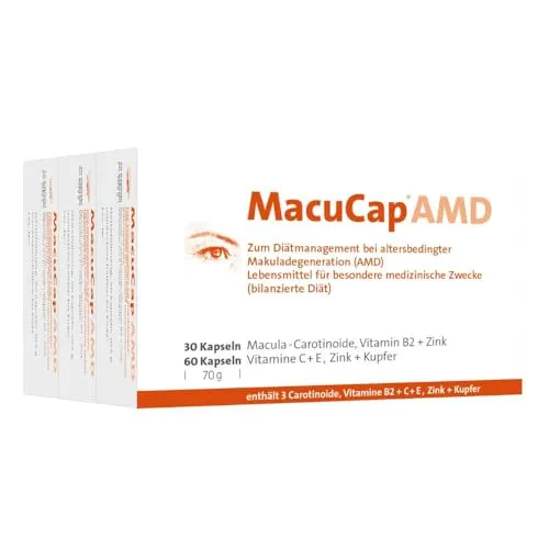 Macucap Amd 270 ST - Kapseln für altersbedingte Makuladegeneration, mit Carotinoiden, Vitamin B2 und Zink für optimierte Augengesundheit