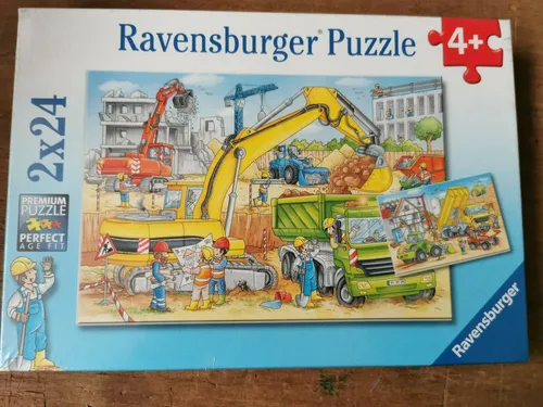 Viel zu tun auf der Baustelle. Puzzle 2 x 24 Teile