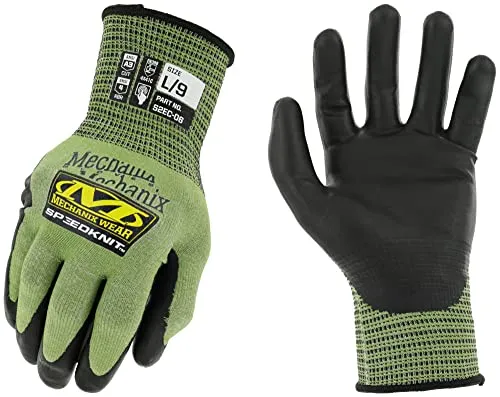 Mechanix Wear SpeedKnit S2EC06 Arbeitshandschuhe aus beschichtetem Strick, schnitt- und abriebfest, strapazierfähige und hohe Fingerfertigkeit, Touchscreen-kompatibel, maschinenwaschbar, Größe M, Grün