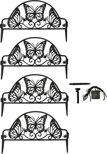 Zierzaun Nessa Solar Schmetterling 4-teilig Braun