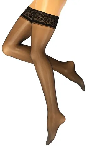 Yenita® Halterlose Feinstrümpfe (2-Paar) mit floraler Spitze