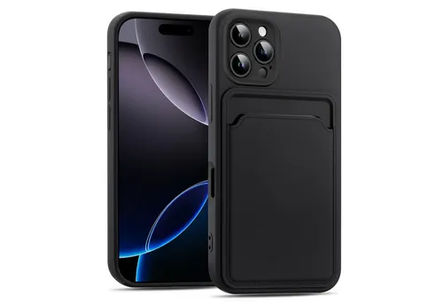 CoolGadget Handyhülle Card Case Handy Tasche für Apple iPhone 16 Pro Max 6,7 Zoll, Silikon Schutzhülle mit Kartenfach für iPhone 16 Pro Max Hülle