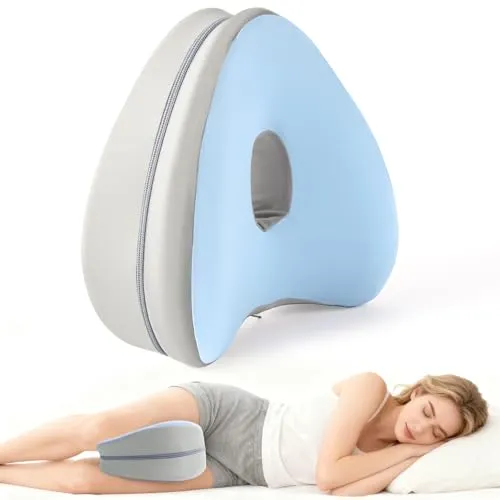 Dioxide Kniekissen für Seitenschläfer Beinkissen Ergonomisches (Blau) | Seitenschläferkissen Knie mit Memory Foam hüftkissen für Stützt Beine, Knie, Hüfte, Rücken und Schwanger mit abnehmbarem