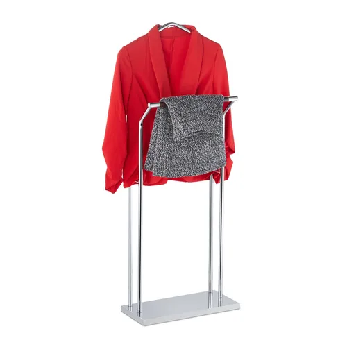 Herrendiener Kleiderständer – Stummer Diener für Klamotten - Kleiderständer aus Stahl und Holz, freistehend und belastbar bis 10 kg – ideal für ordentliche Aufbewahrung von Kleidung im Schlafzimmer oder Flur.