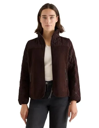 CECIL Teddy-Jacke mit Steppdetails - Funktionsjacke für Damen mit Stehkragen, Reißverschluss und seitlichen Zipper-Taschen. Ideal für kalte Tage, kuschelig warm und stylisch.