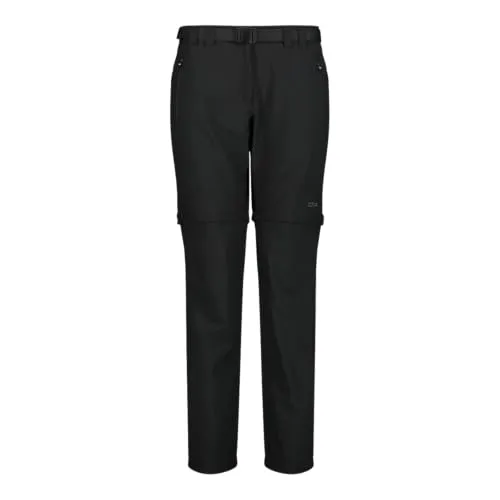 CMP Woman Zip OFF Pant nero (U901) 48 - Wanderhose für Damen, vielseitig mit Zip-Off-Funktion für schnelle Umwandlung in Shorts und ausgestattet mit schnelltrocknendem Material für optimalen Komfort bei jedem Abenteuer.
