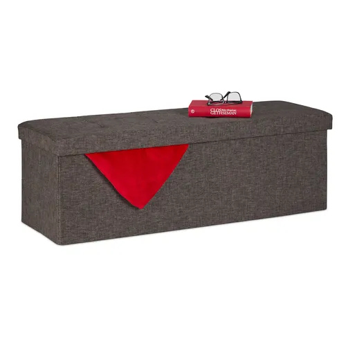 Sitzbank Sitztruhe Aufbewahrungsbank klappbar 130 l - Hocker & Barhocker - Praktische Polsterbank mit 130 l Stauraum, ideal für Ordnung und Sitzgelegenheit in jedem Raum.