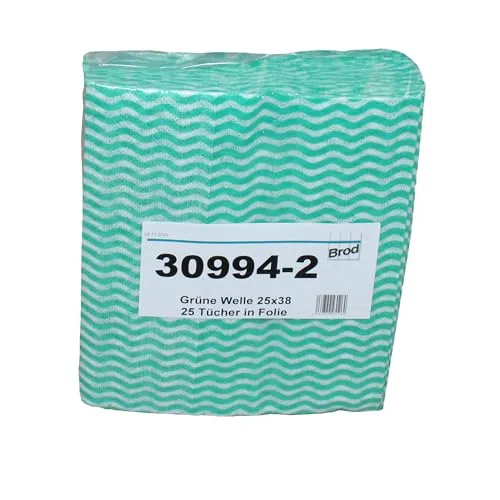 Brod 25 Allzwecktücher-Wischtücher-Spültücher | grün-weiß | ca. 25x38 cm | Viskose/Polyester