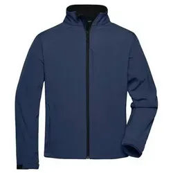 James & Nicholson Herren Softshell Jacke - Klassische Softshelljacke mit TPU Membran in Navy, Größe L - Funktionsjacke mit optimalem Witterungsschutz: 3-lagiges Material hält bei Wind und Regen trocken, während das Fleece-Futter für ganzjährigen Komfort sorgt.