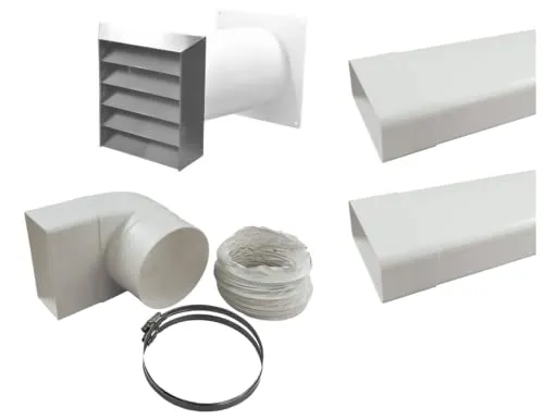 Abluftset 150 mm Mauerkasten Edelstahl Rückstauklappe Rundanschluss Teleskop Anschlussbogen