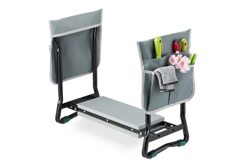 Klappbare Kniebank für Gartenarbeit – Gelenkschonender Hocker - Kniebänke, Kniekissen & Sitzroller – Ideal für schmerzfreies Arbeiten im Garten, mit praktischen Taschen und einer maximalen Gewichtskapazität von 150 kg.