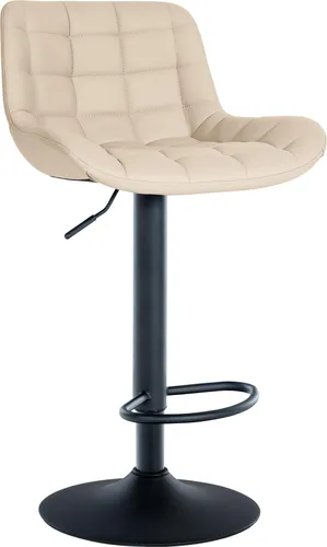 Deluke Barhocker Creme aus Leder, höhenverstellbar, 360° drehbar