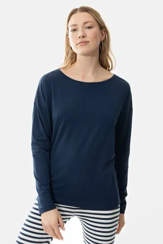 Mey Nachtwäsche Serie Tessie Damen Homewear-Oberteile Deep Shadow XS - Schlafanzugoberteile für Damen, legeres T-Shirt mit Rundhalsausschnitt und langem Arm für ein angenehmes Tragegefühl aus hochwertigem Single Jersey.