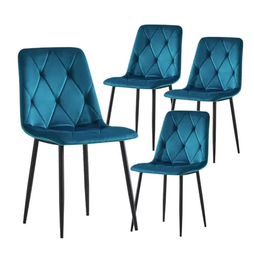 B&D home 4-Fußstuhl VICKA (4er Set) in petrol von B&D home