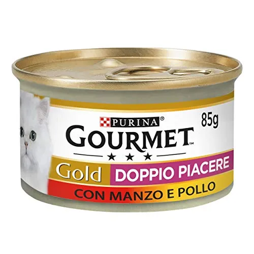 Produktbild Purina Gourmet Gold Doppeltes Vergnügen feucht Katze Rindfleisch und Huhn, 24 Dosen à 85 g