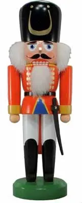 Rudolphs Schatzkiste Nussknacker Wachsoldat mit Säbel rot BxHxT 10x30x8,5cm NEU Weihnachten Seiffen Nutcracker Nüsse Erzgebirge Winter Dekoration Holzkunst Holz Weihnachtsmann Christmas Walnuss