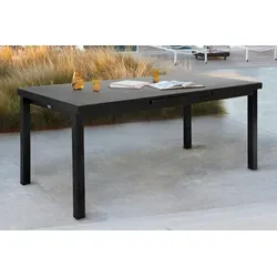 OUTFLEXX Premium Ausziehtisch, anthrazit/grau, Alu/Glas, 180/240x100cm, automatischer Ausziehmechanismus