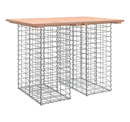 furnicato Gartenbank aus Gabionen 100x70x72 cm - Sitzbank aus massivem Douglasienholz und verzinktem Stahl, ideal für Gärten und Terrassen. Robuste und langlebige Konstruktion für eine ansprechende Optik und hohen Sitzkomfort.