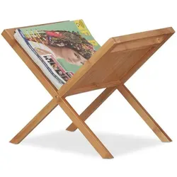 Relaxdays Zeitungsständer Bambus Hellbraun