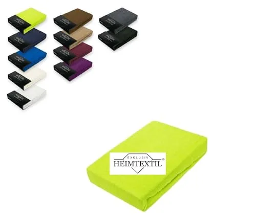 Exklusiv Heimtextil Frottee Spannbettlaken 180-200 x 200 cm - Spannbetttücher aus 80% Baumwolle, 20% Polyester, Öko-Tex zertifiziert, mit Rundumgummizug für faltenfreien Sitz und hohen Schlafkomfort bis Matratzenhöhe 25 cm.