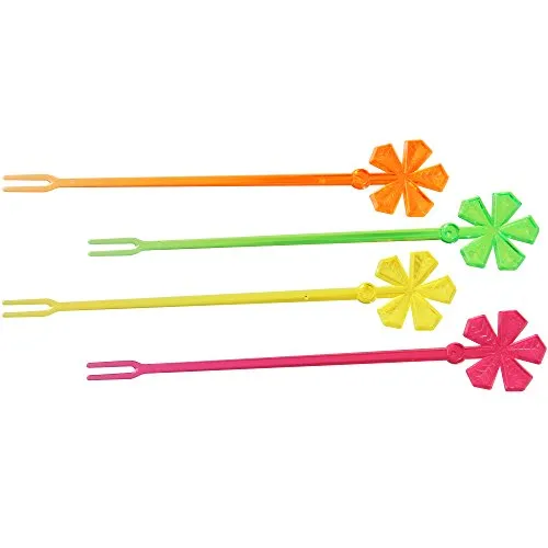 Fackelmann Partypicker Blatt 16cm 12 Stück aus PS, Kunststoff, gelb/orange/pink/grün, 16 x 1 x 1 cm, Einheiten, 50366