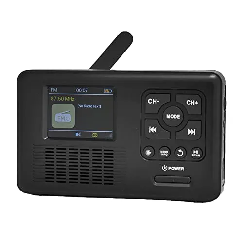 Reflexion TRA560DAB tragbares Kurbel-Radio, DAB-Radio mit Taschenlampe und Solar-Ladefunktion (DAB+, DAB, Bluetooth, Dynamo, Solar, USB, Micro SD) schwarz