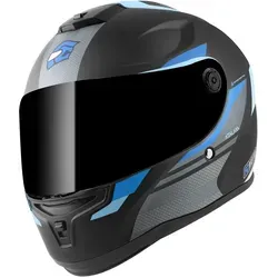 FC-Moto Motorradhelm FF114B Zeron – ECE 22.06 Helm in Blau - Integralhelm für Motorradfahrer, ausgestattet mit Pinlock-Vorbereitung und Ratschenverschluss für optimalen Komfort und Sicherheit. Ideal für den Einsatz auf der Straße.
