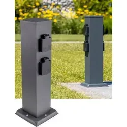 ChiliTec Gartensteckdose 23445, 4-fach Edelstahl - Steckdosen & Zubehör mit 4x Schutzkontakt-Steckdosen, spritzwassergeschützt (IP44) und ideale feste Montage für den Außenbereich.