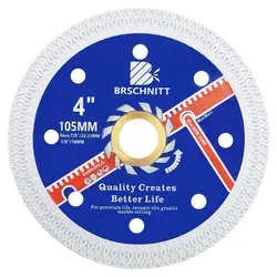 Diamant Trennscheibe 105mm Turbo Mesh für Hart Keramik Porzellan Fliesen Granit